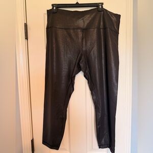 lululemon athletica Black Faux Shine Leggings - Wunder Train